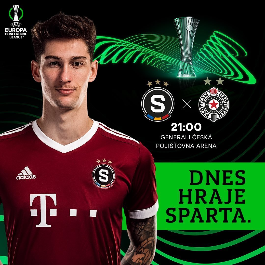 ⚽️ Historicky první utkání Sparty v Evropské konferenční lize UEFA je tady!

? Zápas s Partizanem začíná ve 21:00 a přímý přenos vám nabídne Sport 1! #acsparta